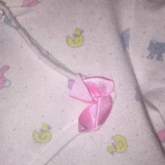 Vintage OshKosh B’Gosh Infant Baby Girls Romper Bunnies Bows Ducks Size 3-6M - Picture 2 of 10